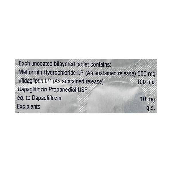VIDAGLO DM 100/10/500 Tablet 10's