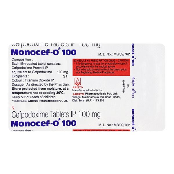 Monocef O 100mg Tablet 10'S