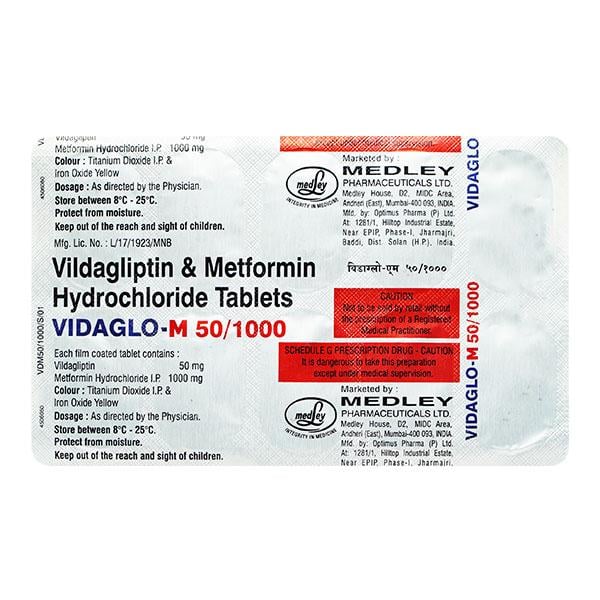 VIDAGLO M 50/1000mg Tablet 10's