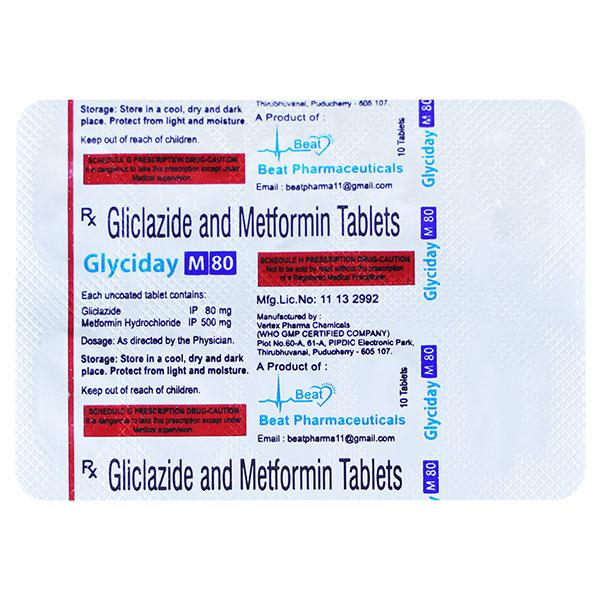 GLYCIDAY M 80mg Tablet 10's