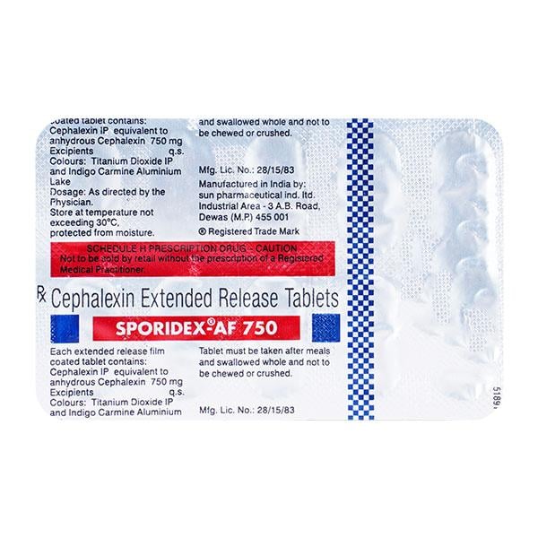 Sporidex AF 750mg Tablet 10'S