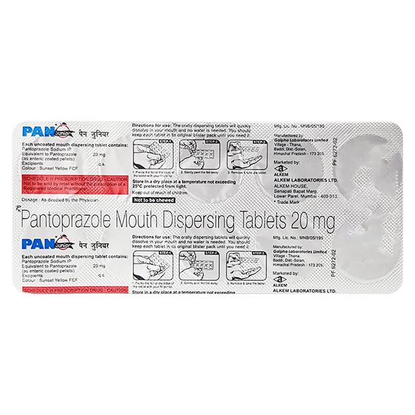 Pan Junior Mouth Dispersing 20mg Tablet 10'S