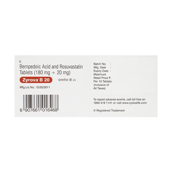 ZYROVA B 20 Tablet 10's