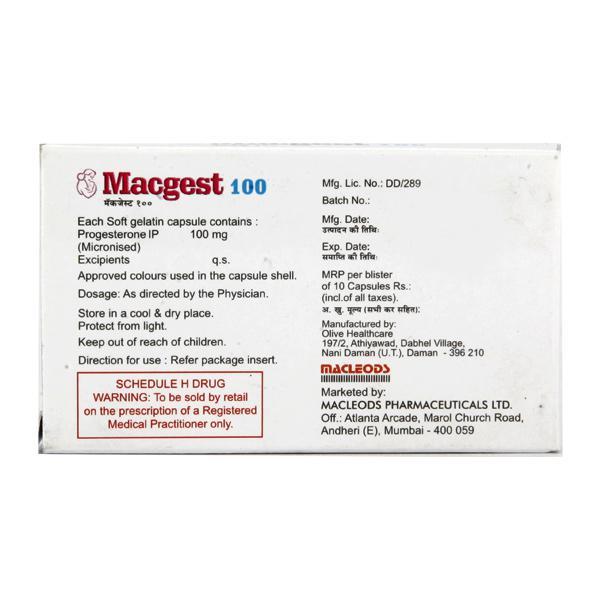 Macgest 100mg Capsule 10'S