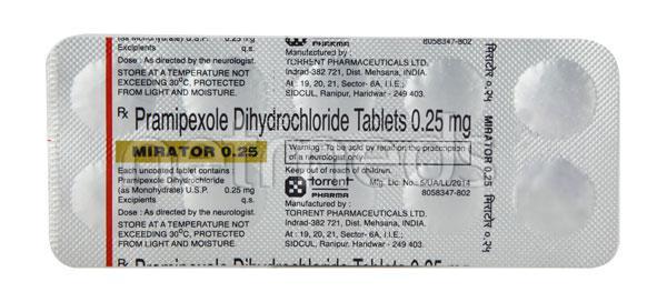 Mirator 0.25mg Tablet 10'S