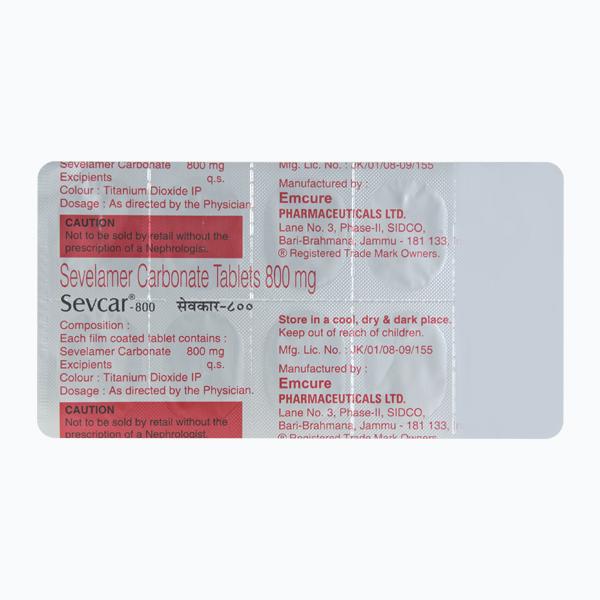 Sevcar 800mg Tablet 10'S