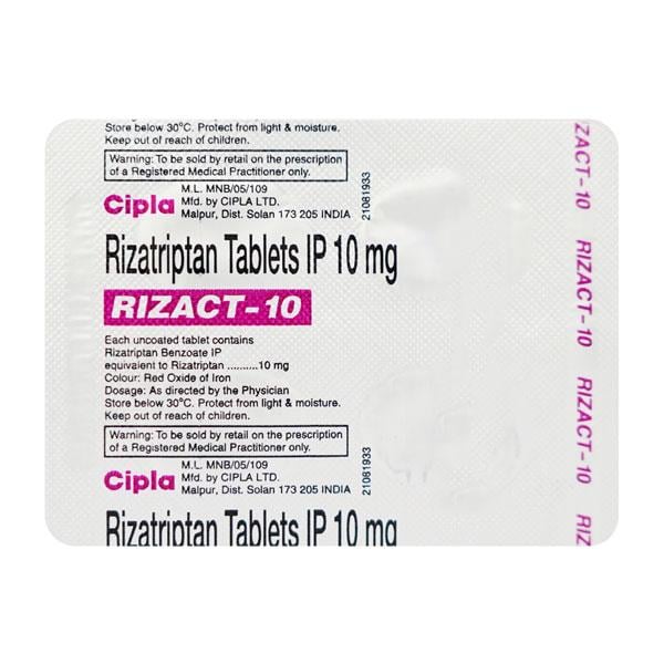 Rizact 10mg Tablet 4'S