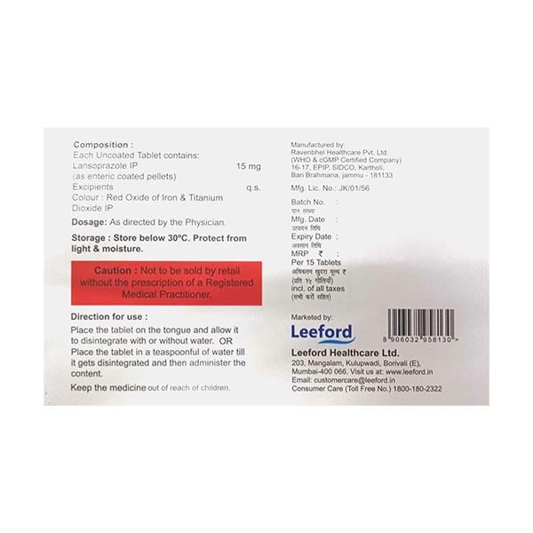 LANSOFORD JUNIOR 15 Tablet 15's