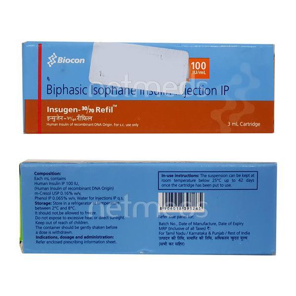 Insugen 30/70 Refil Cartridge 1X3ml