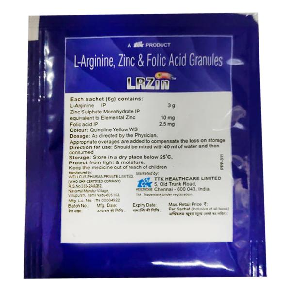 LRZIN SUGAR FREE LEMONY ORANGE FLAVOUR Granules 6gm