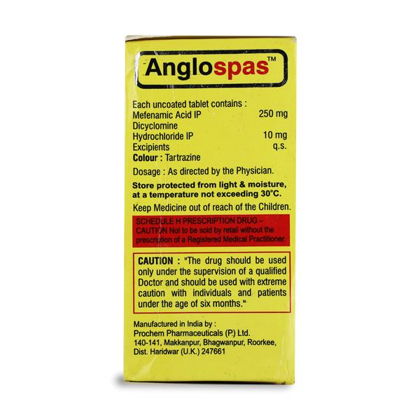 Anglospas 10/250mg Tablet 10'S