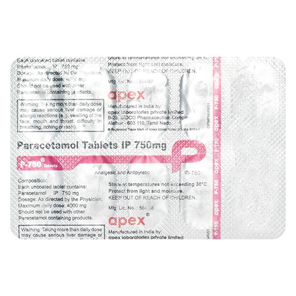 P 750mg Tablet 10'S