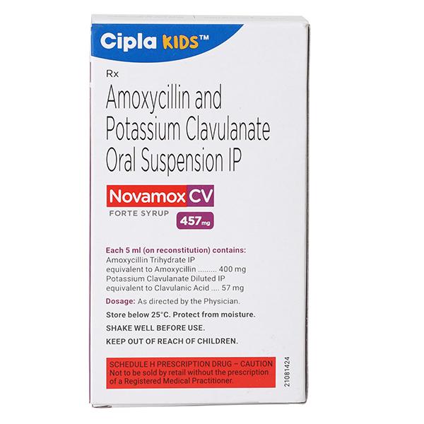 NOVAMOX CV FORTE TANGY ORANGE FLAVOUR 457mg Syrup 60ml