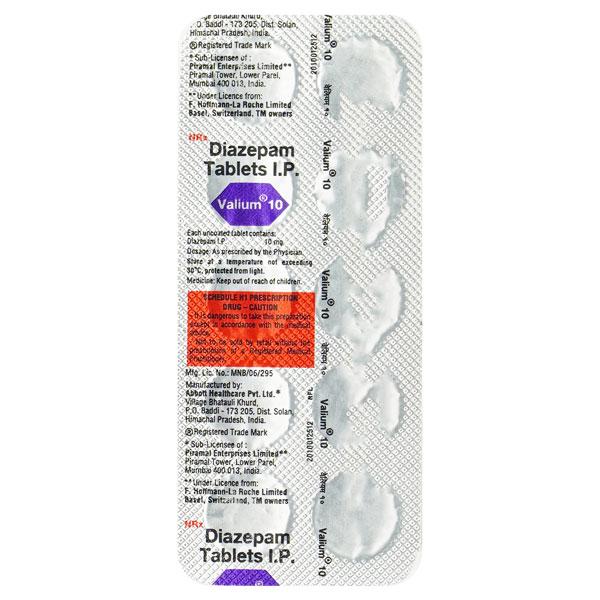 Valium 10mg Tablet 10'S
