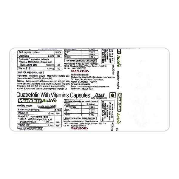 MACFOLATE ACTIVE Capsule 10's - Global Surgicals