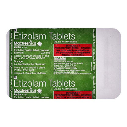 MACFRESH 0.25 Tablet 15's - Global Surgicals