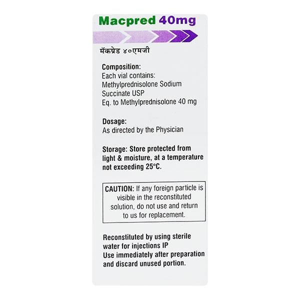 MACPRED 40mg Injection 1's - Global Surgicals