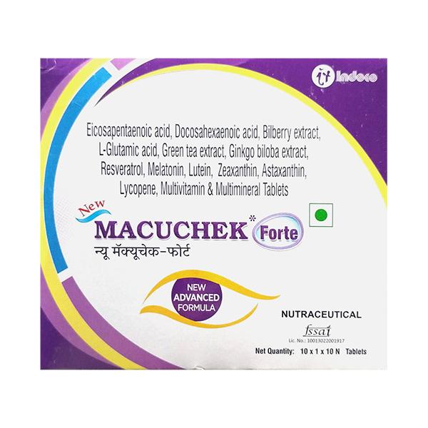 MACUCHEK FORTE NEW NUTRACEUTICAL Tablet 10's - Global Surgicals