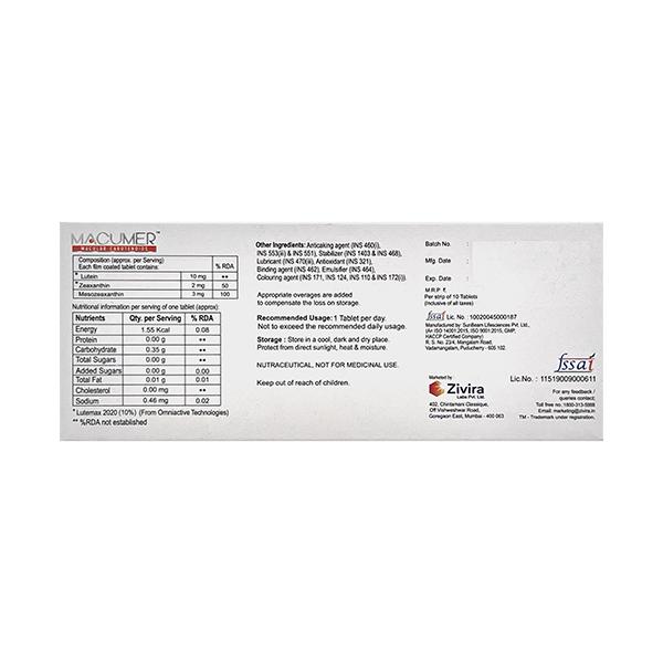 MACUMER Tablet 10's - Global Surgicals