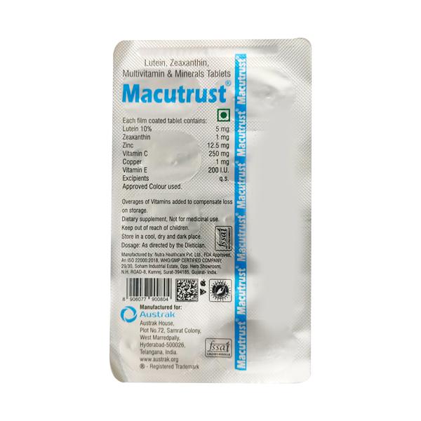 MACUTRUST Tablet 10's - Global Surgicals