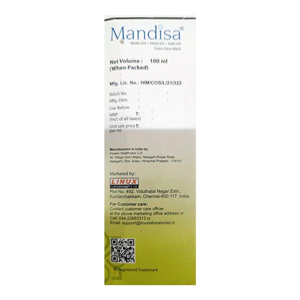 MANDISA FOAMING Face Wash 100ml - Global Surgicals