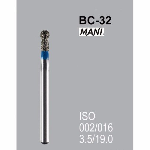Mani Ball Collar (BC) Series Regular Shank Diamond Burs - Global Surgicals