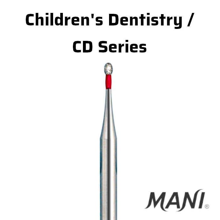 Mani Children's Dentistry (CD) (Pediatric) Series Regular Shank Diamond Burs - Global Surgicals