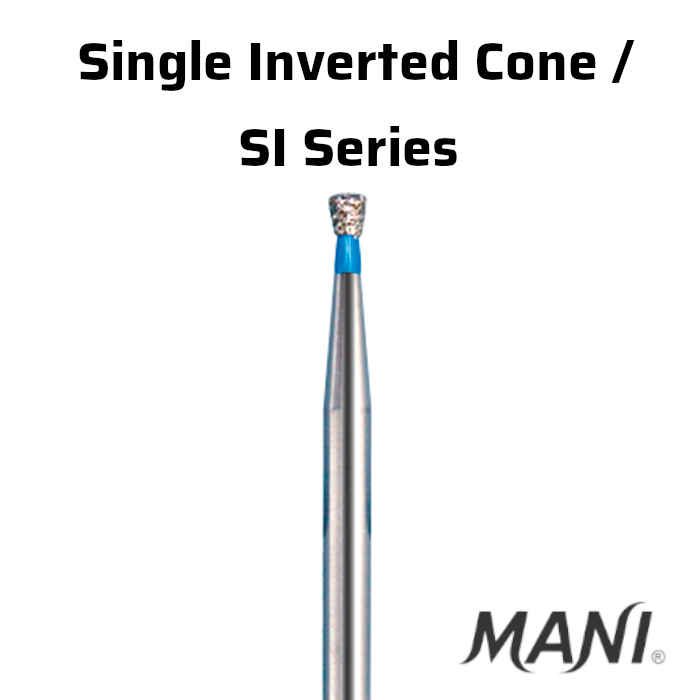 Mani Inverted Cone (SI) Series Short Shank Diamond Burs - Global Surgicals