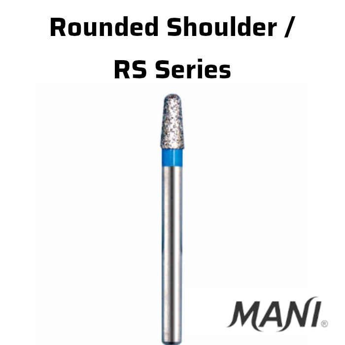 Mani Rounded Shoulder (RS) Series Regular Shank Diamond Burs - Global Surgicals