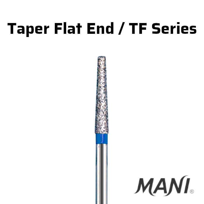 Mani Taper Fissure (TF) Series Regular Shank Diamond Burs - Global Surgicals