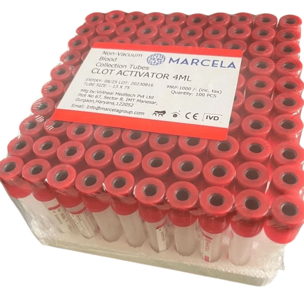 Marcela Clot Activator Non Vacuum Blood Collection Tube - Global Surgicals