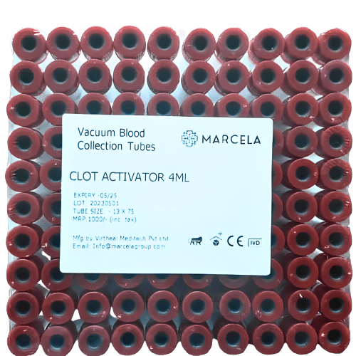 Marcela Clot Activator Vacuum Blood Collection Tube - Global Surgicals