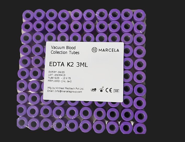 Marcela K2EDTA Vacuum Blood Collection Tube - Global Surgicals