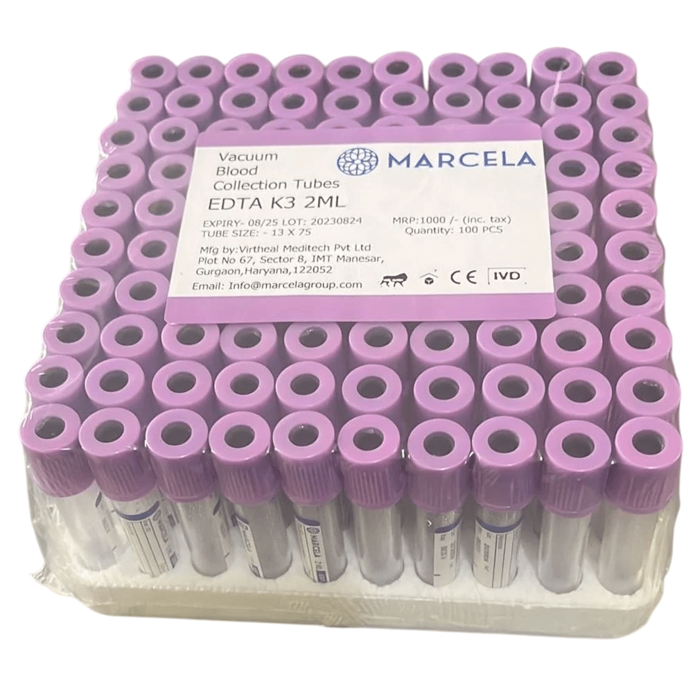 Marcela K3EDTA Non Vacuum Blood Collection Tube - Global Surgicals