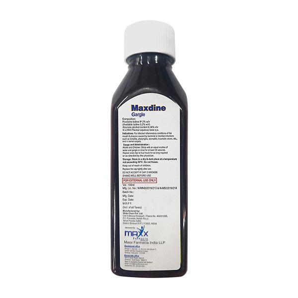 MAXDINE Gargle 100ml - Global Surgicals