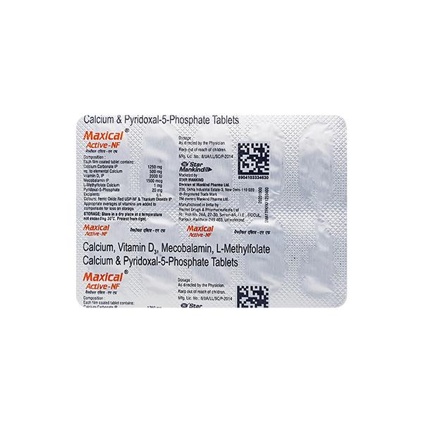 MAXICAL ACTIVE NF Tablet 10's - Global Surgicals