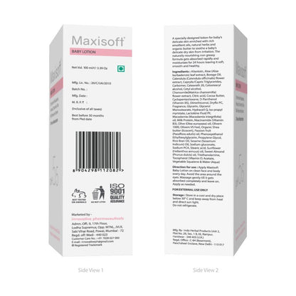 Maxisoft Baby Lotion (100ml) – Daily Moisturizer for Soft, Dry Skin | Gentle & Safe for Kids, All Skin Types | Pack of 1 - Global Surgicals
