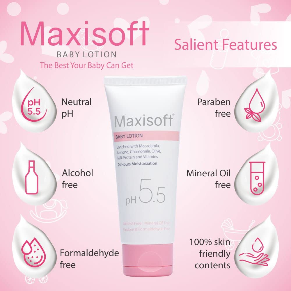 Maxisoft Baby Lotion (100ml) – Daily Moisturizer for Soft, Dry Skin | Gentle & Safe for Kids, All Skin Types | Pack of 1 - Global Surgicals