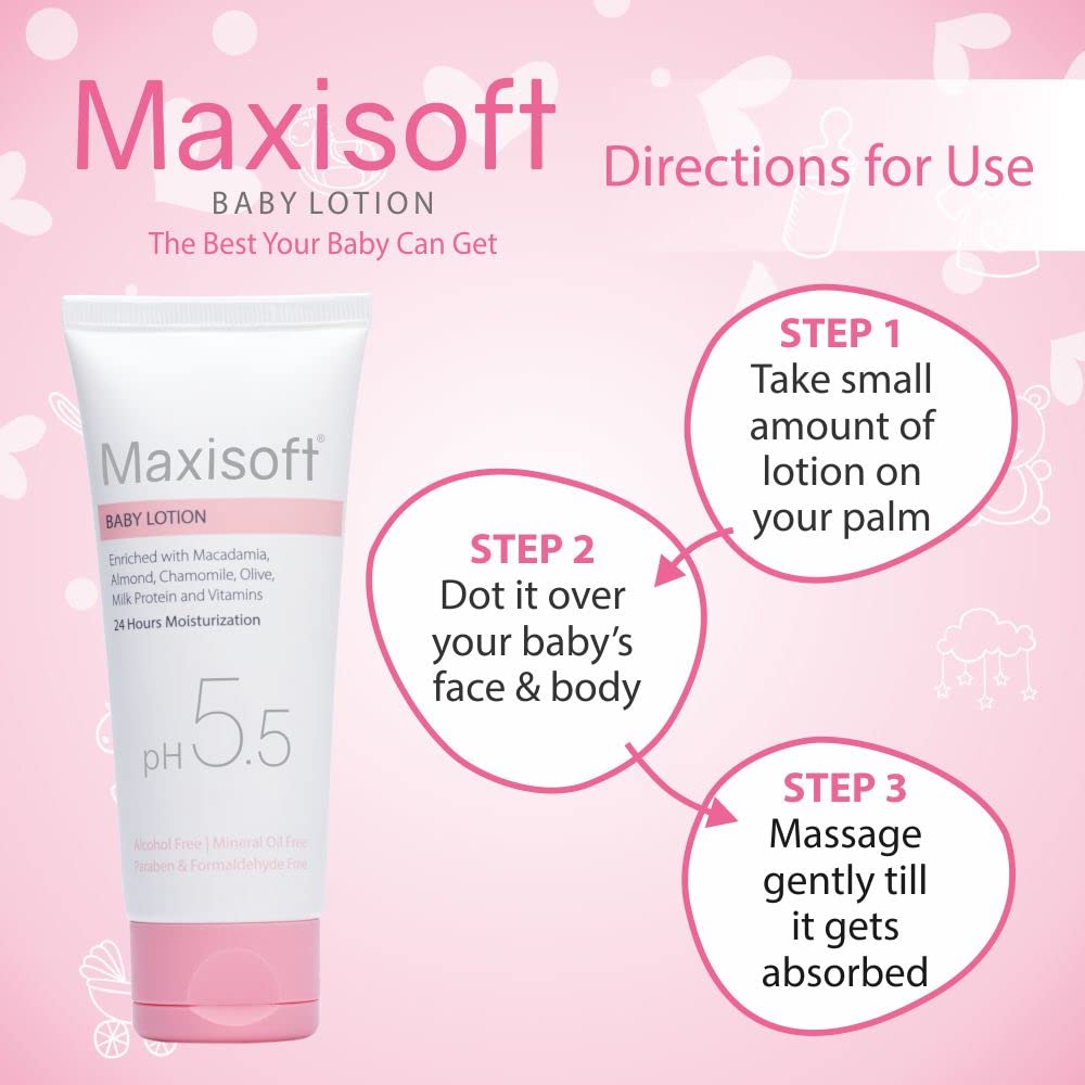 Maxisoft Baby Lotion (100ml) – Daily Moisturizer for Soft, Dry Skin | Gentle & Safe for Kids, All Skin Types | Pack of 1 - Global Surgicals