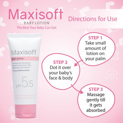 Maxisoft Baby Lotion (100ml) – Daily Moisturizer for Soft, Dry Skin | Gentle & Safe for Kids, All Skin Types | Pack of 1 - Global Surgicals