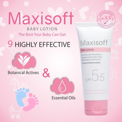 Maxisoft Baby Lotion (100ml) – Daily Moisturizer for Soft, Dry Skin | Gentle & Safe for Kids, All Skin Types | Pack of 1 - Global Surgicals