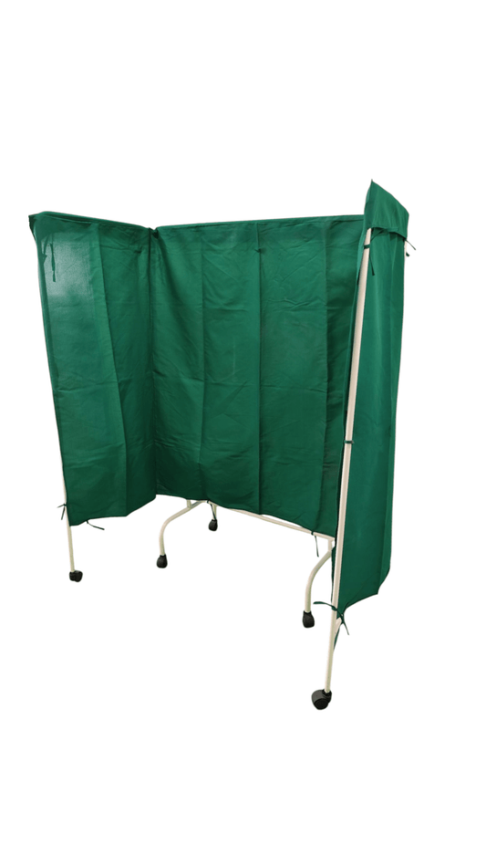 mb+ Four Fold Screen With Green Curtain - Global Surgicals