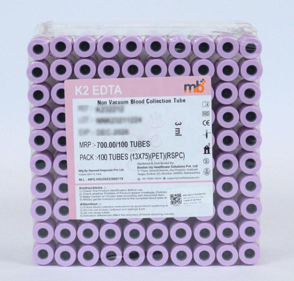 mb+ K2 EDTA Non Vacuum Blood Collection Tubes - Global Surgicals