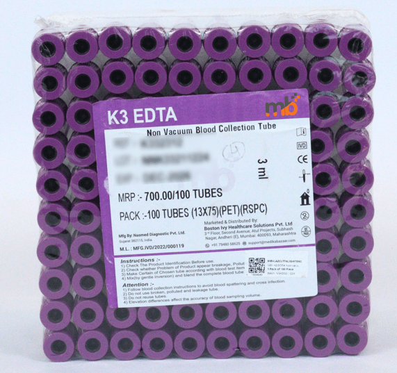 mb+ K3 EDTA Non Vacuum Blood Collection Tubes - Global Surgicals