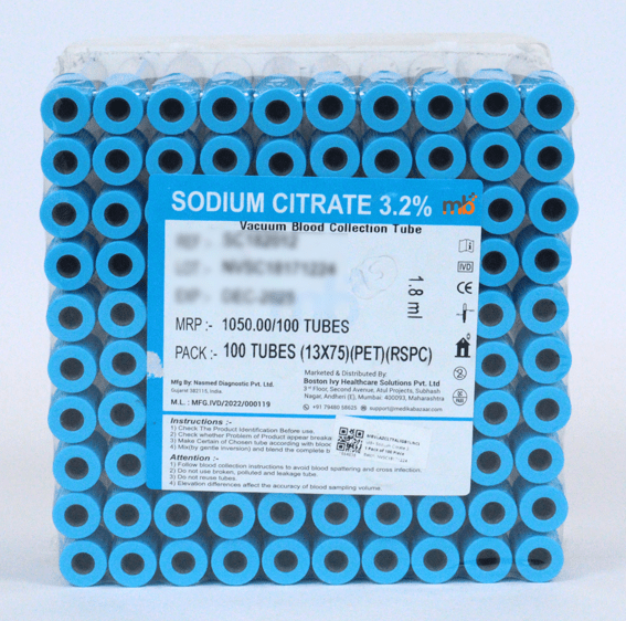 mb+ Sodium Citrate 3.2% Vacuum Blood Collection Tubes - Global Surgicals