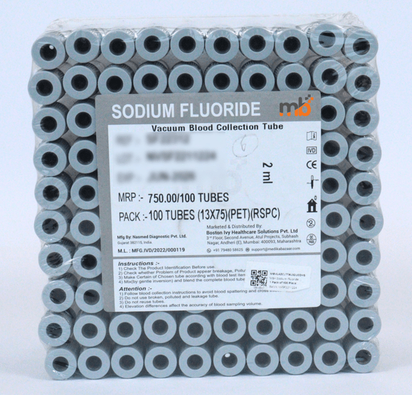 mb+ Sodium Fluoride Vacuum Blood Collection Tubes - Global Surgicals