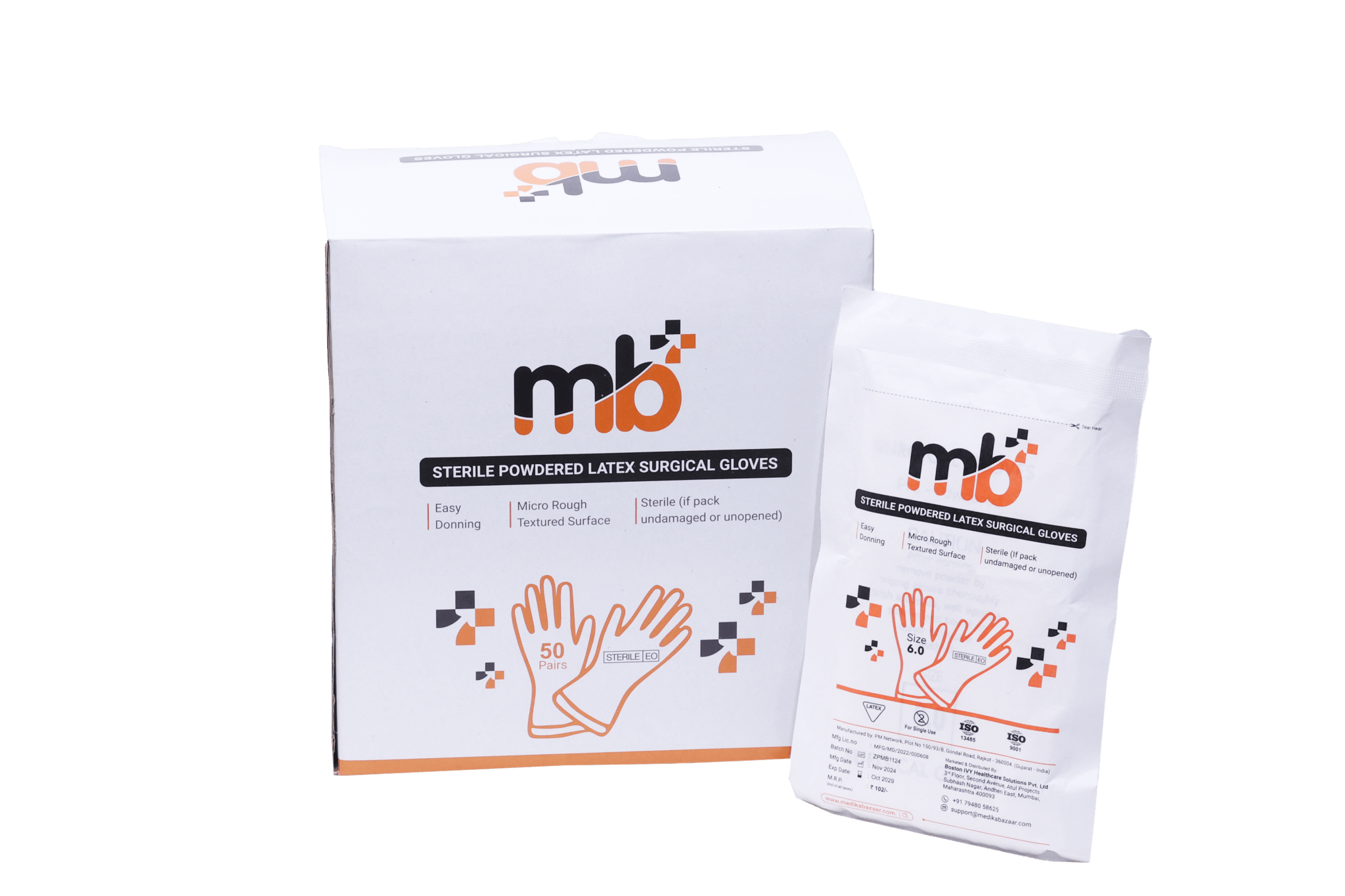 mb+ Sterile Surgical Powdered Gloves - Global Surgicals