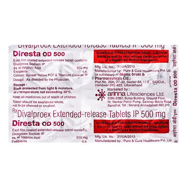 Diresta OD 500mg Tablet 10'S