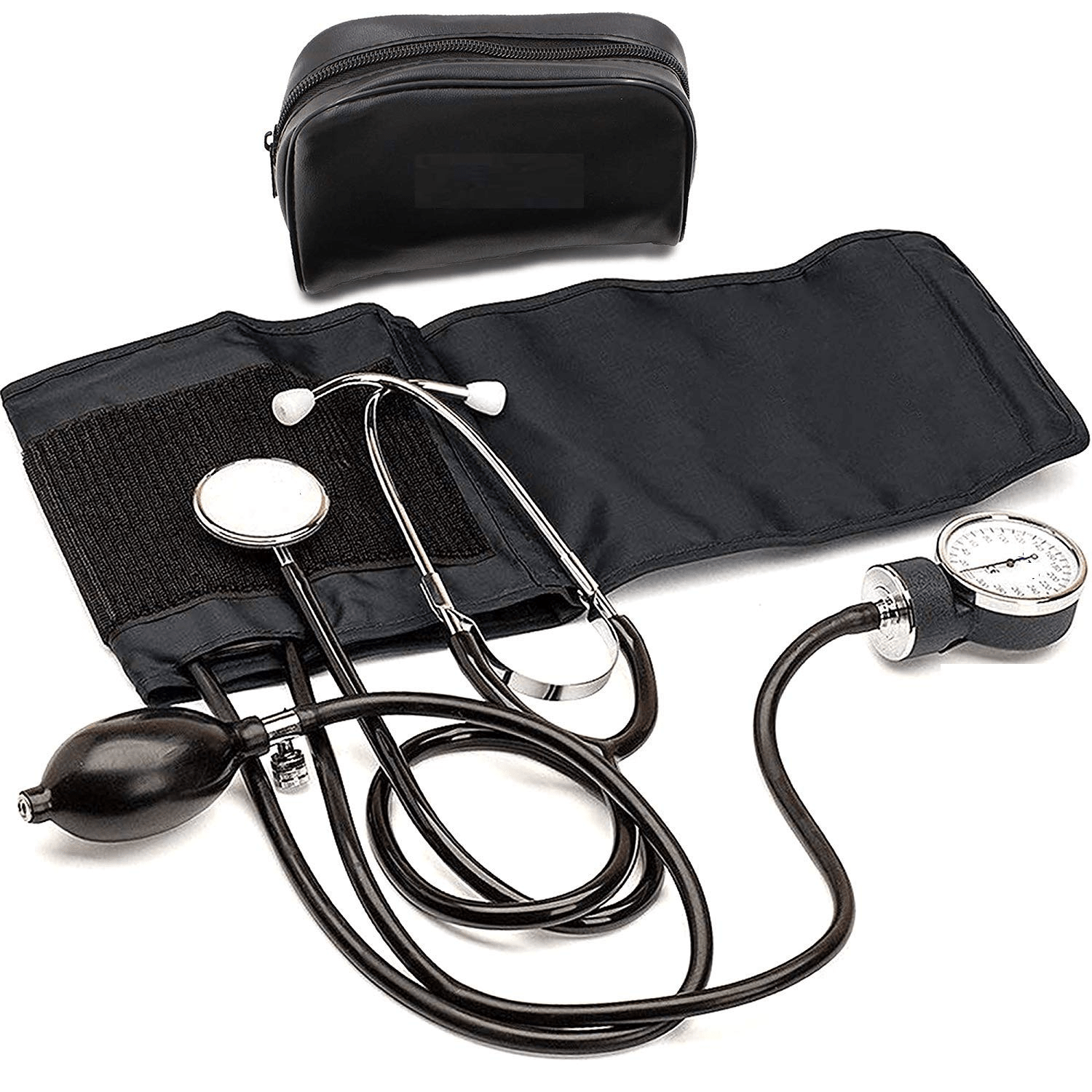 MCP Blood Pressure Monitor Sphygmomanometer with stethoscope Aneroid Type Manual Blood pressure monitor with stethoscope (Black) - Global Surgicals