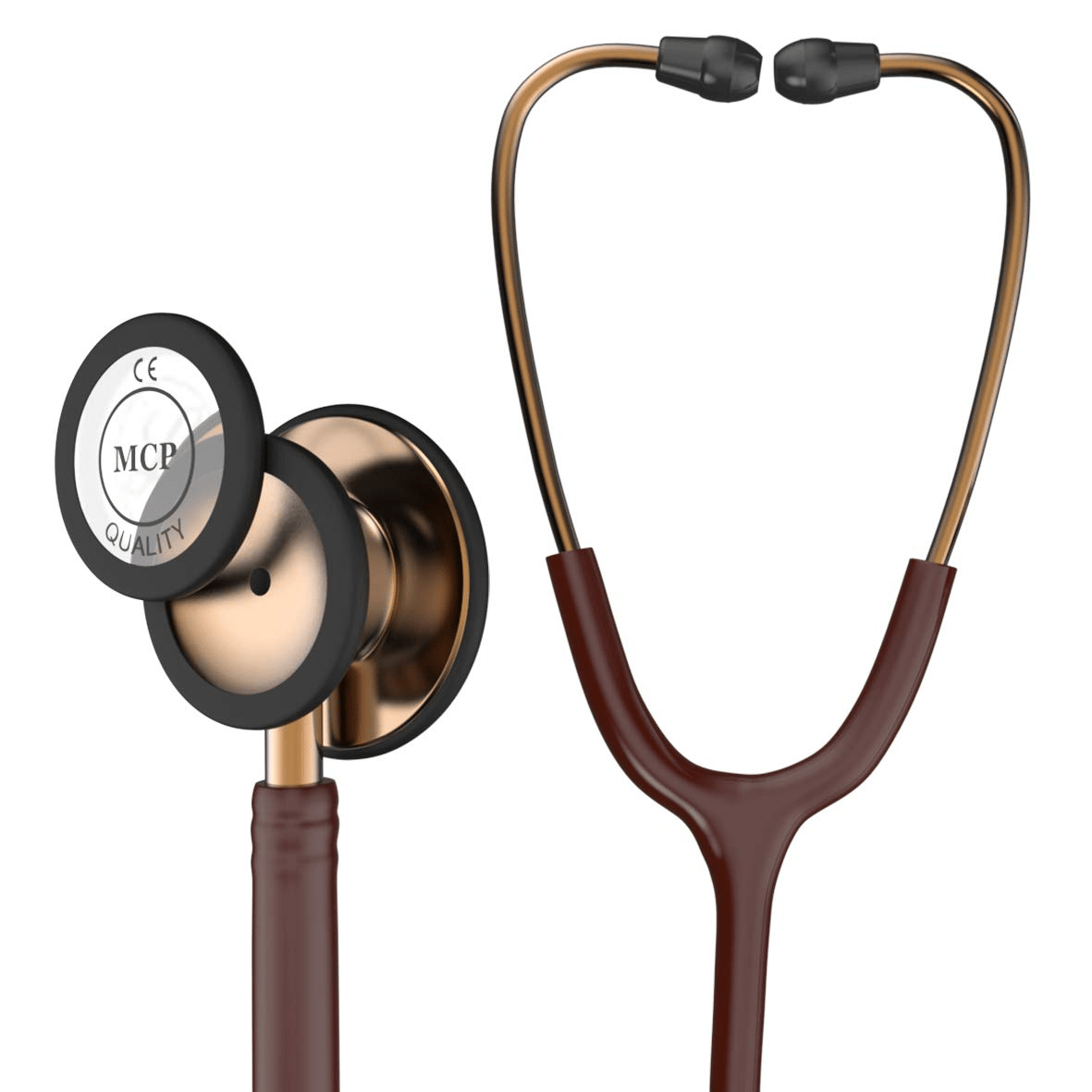 MCP Phoenix ST - PX01, Copper - Finish Chestpiece, Chocolate Tube Cardio 3 Monitoring Stethoscope (Dual Head) - Global Surgicals